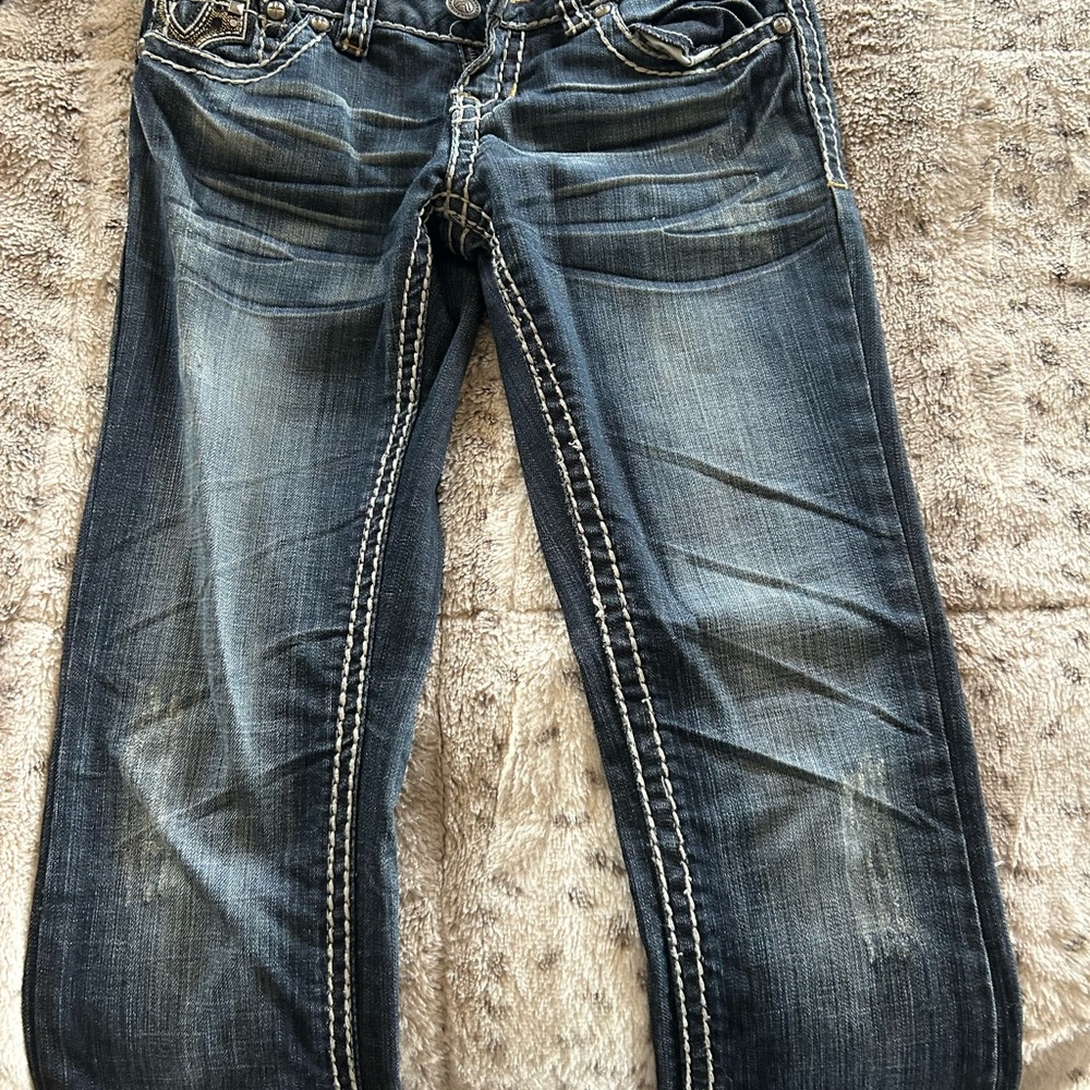 Antique Rivet Dark Blue Jeans